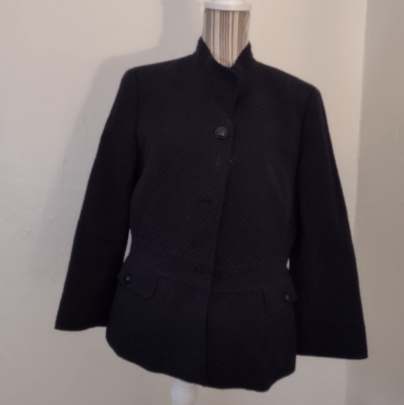 Talbots Black Button Front Jacket Size 10 - Picture 4 of 11